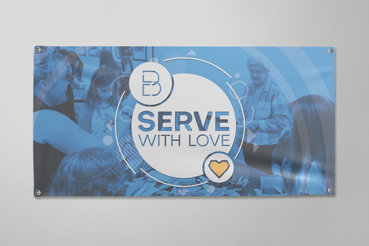 Church Vinyl Banner: Full color - 1 sided, 2 x 4 ft. for outreach and marketing communications