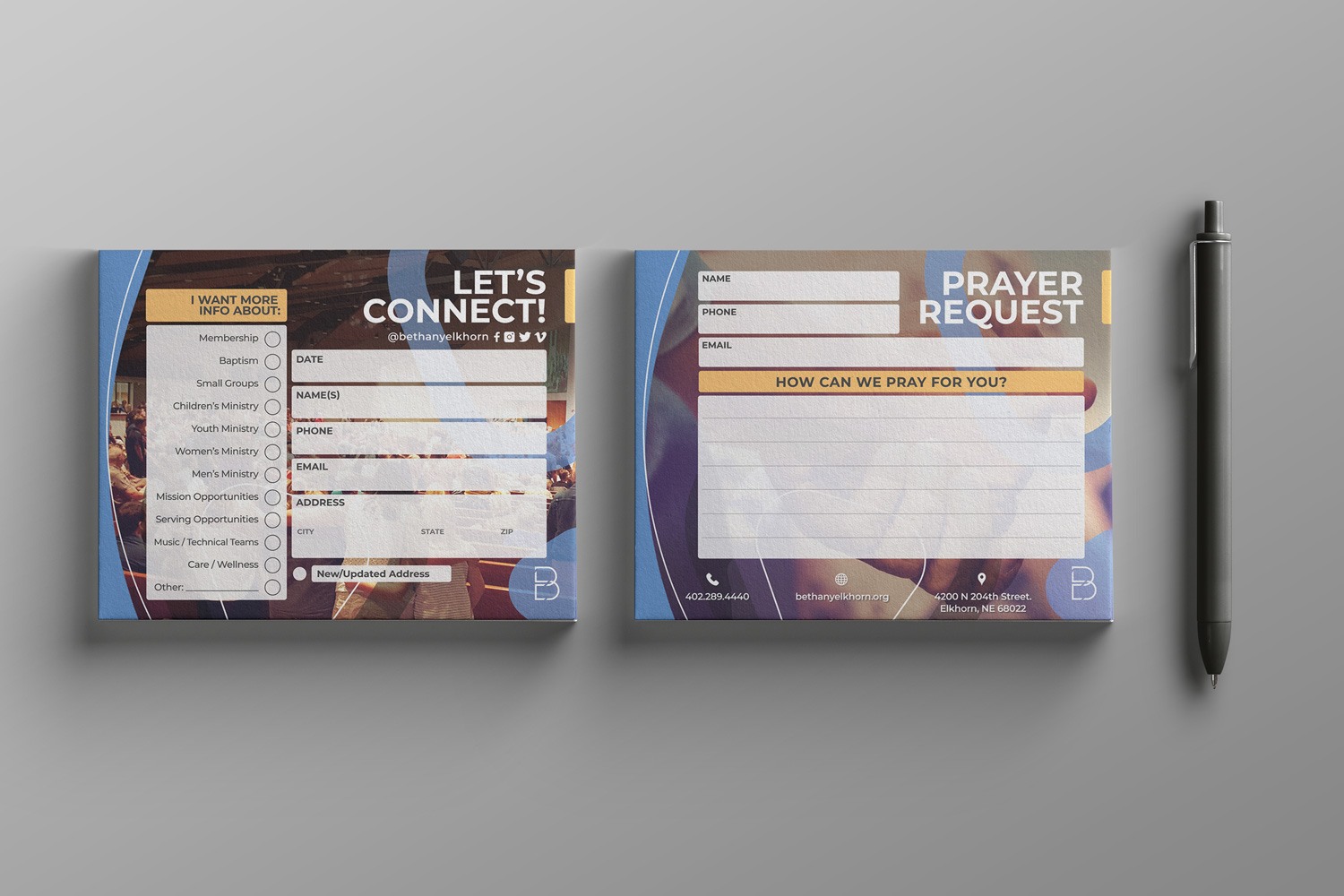 church prayer cards 4.25 x 5.5 design and printing for church marketing