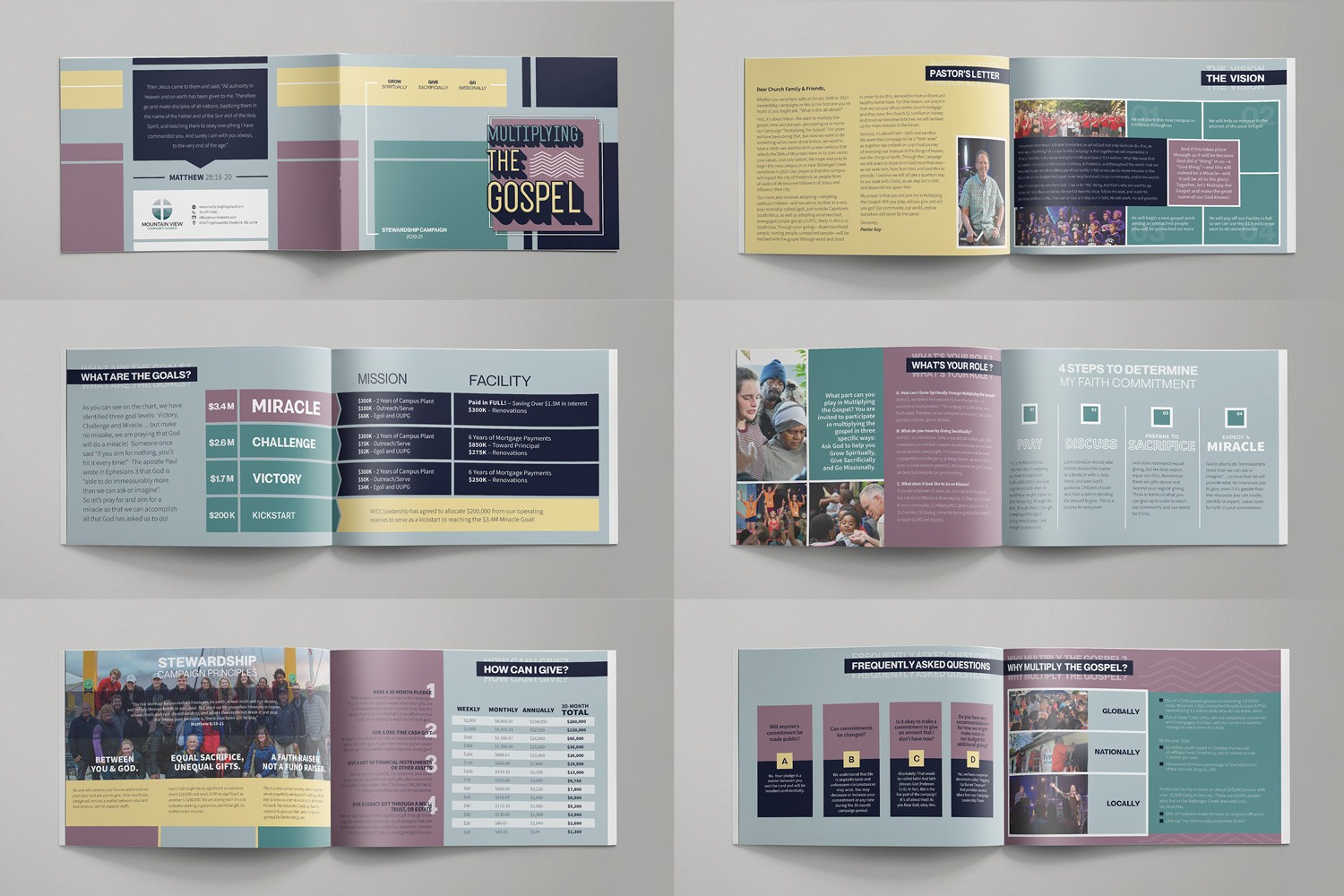 Booklet Design for Church Capital Campaign Brochures and Stewardship Slogans by Abstract Union