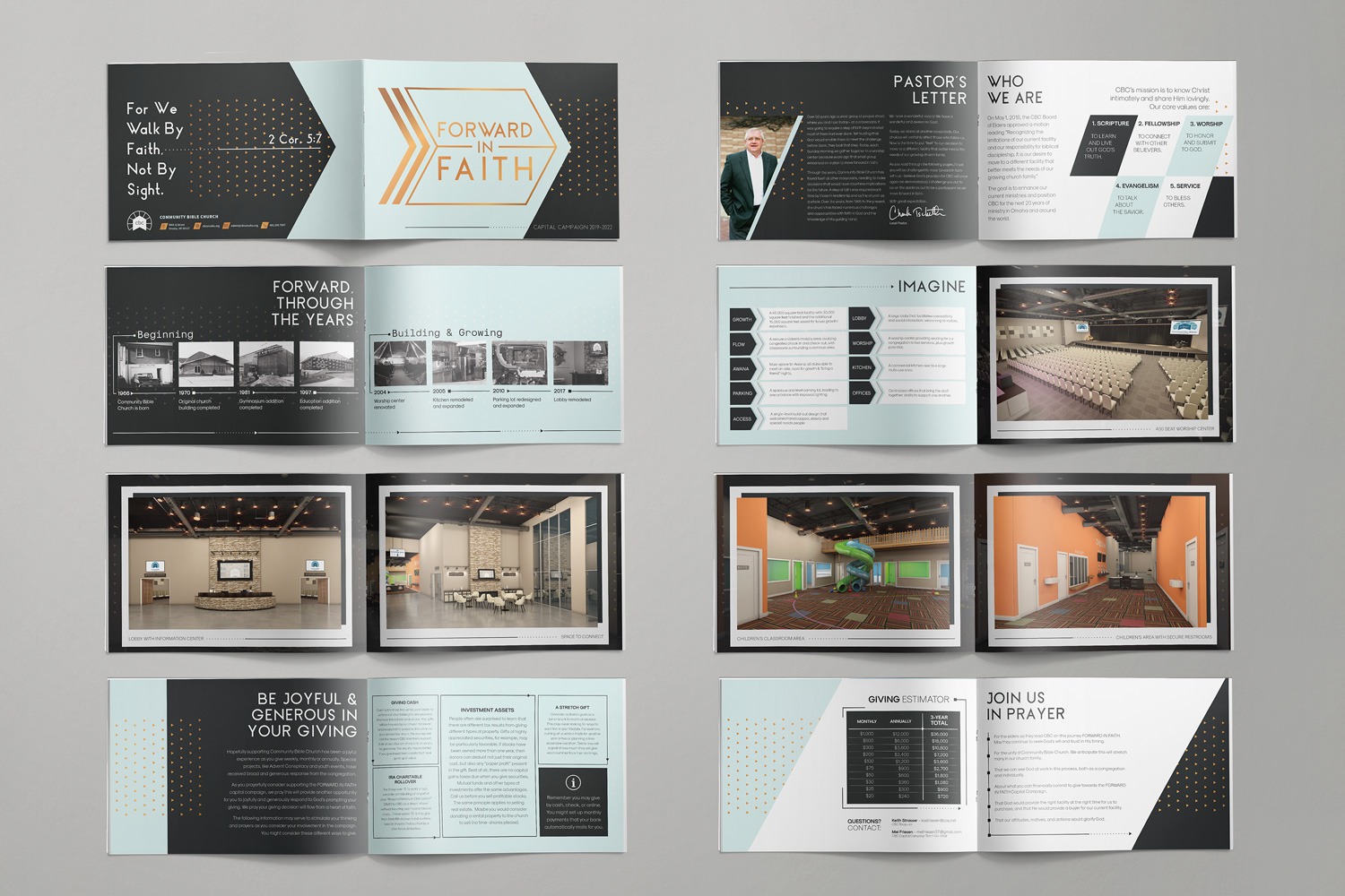 Booklets & Brochure Design for Church Capital Campaign Stewardship Themes