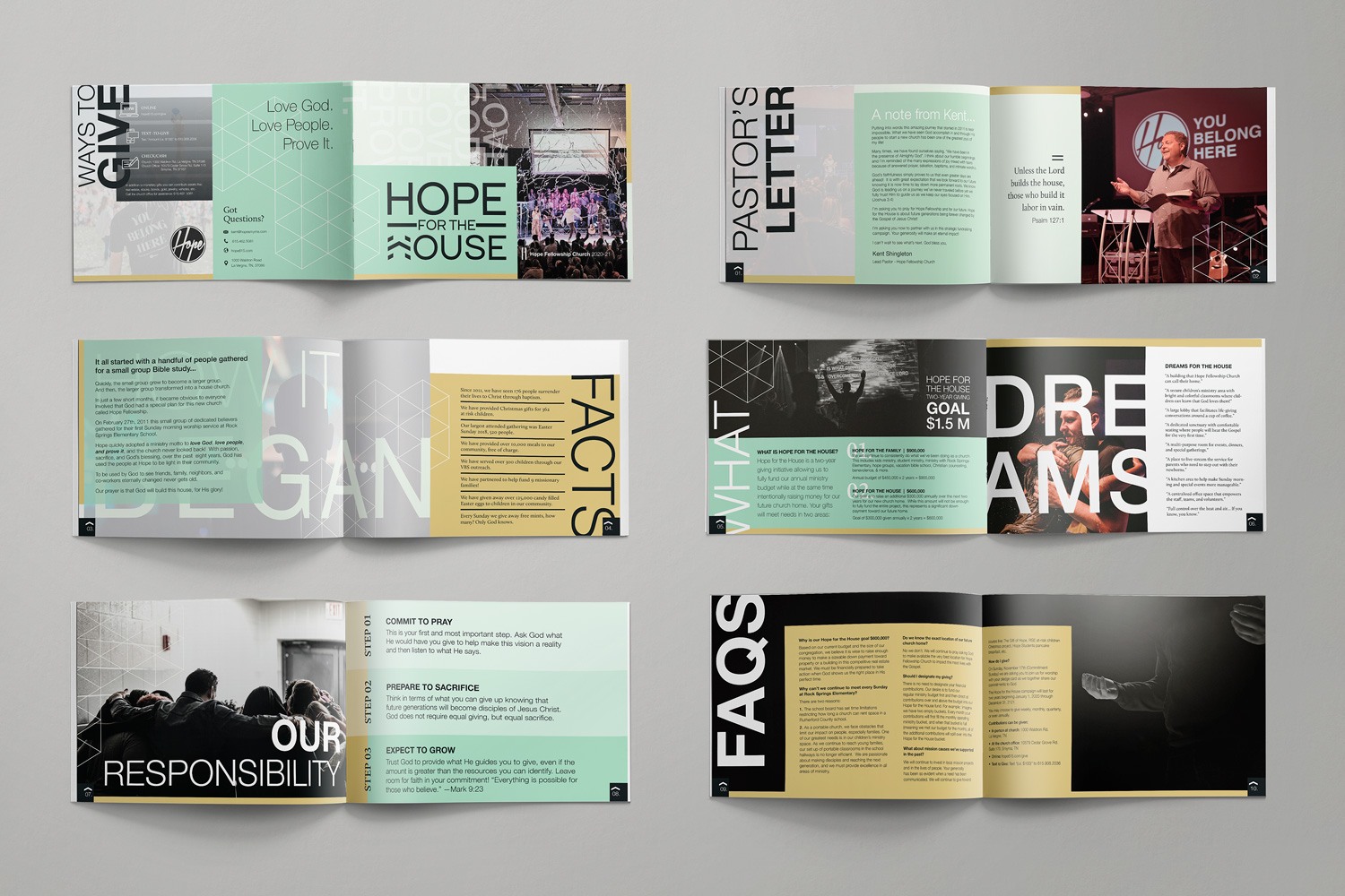 Nondenominational church capital stewardship case statement brochure, capital campaign consulting for church campaigns by Abstract Union