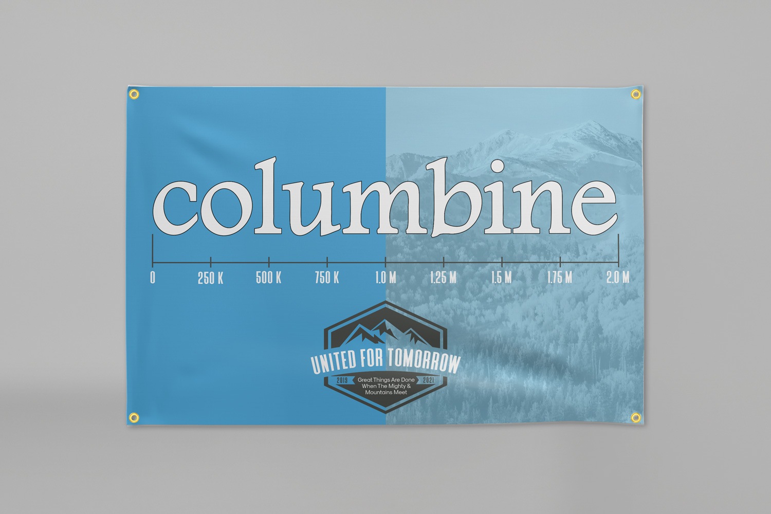 Fundraising Goals banner, fundraising thermometer for church capital campaigns by Abstract Union in Lincoln, NE