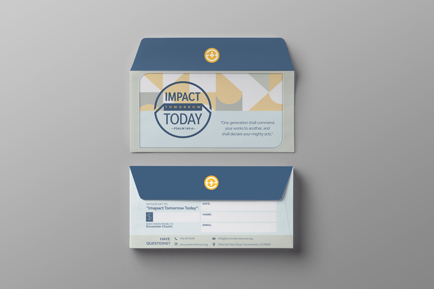 Short Flap Remittance Offering Envelops for Church Capital Fundraising by Abstract Union in Lincoln, NE