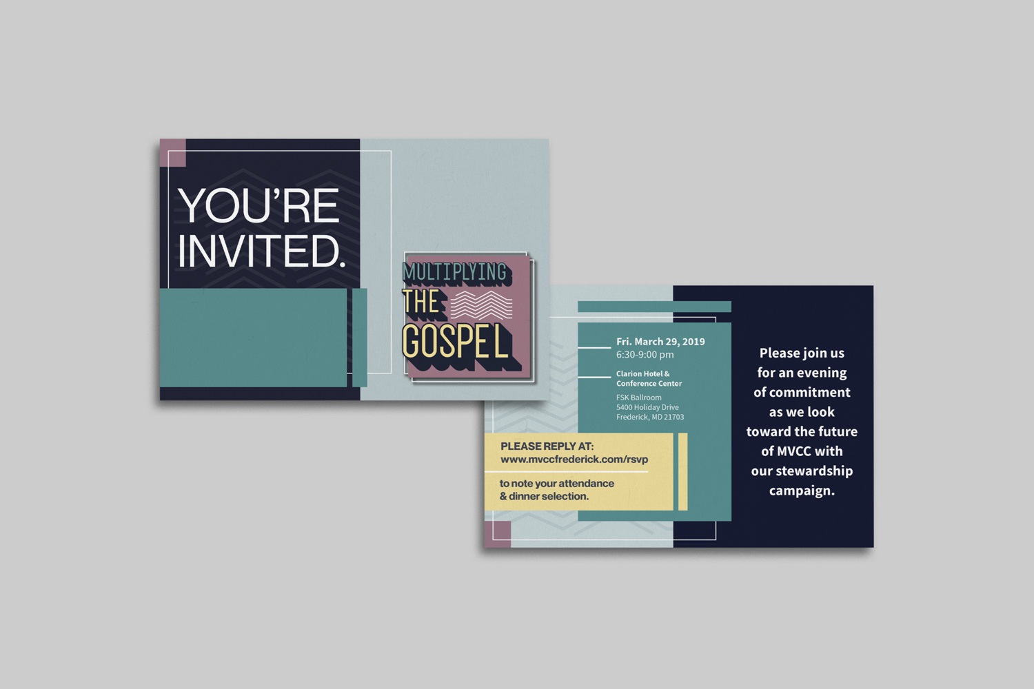 Church capital campaign 4 x 6 in. postcard invitations by Abstract Union in Lincoln, NE