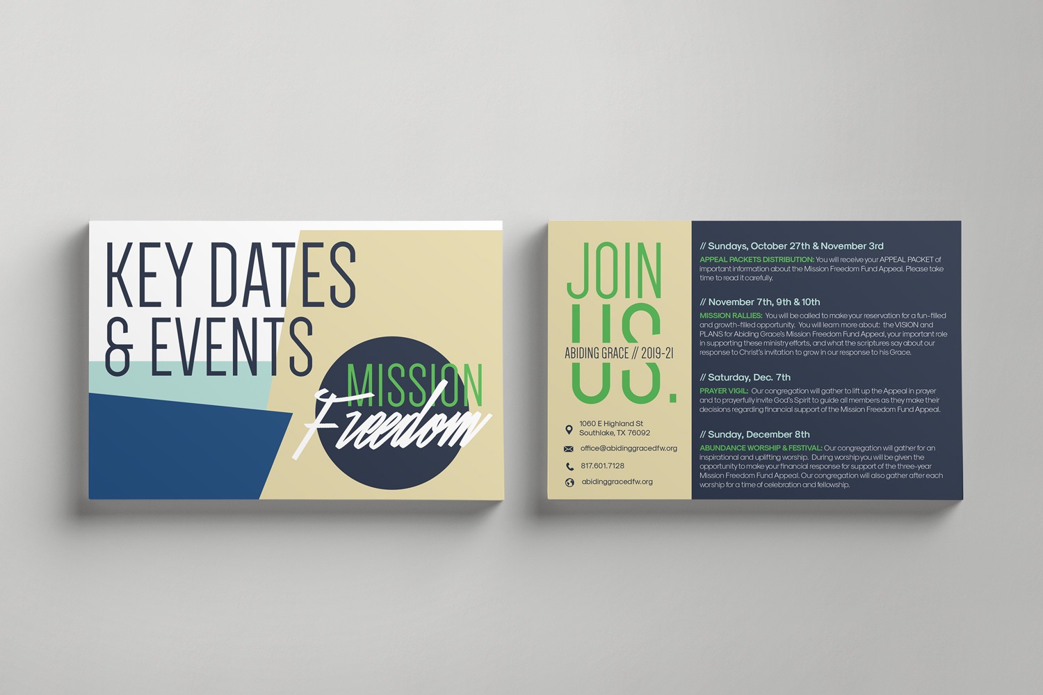 Informational Postcards for church capital fundraisers ideas and examples by Abstract Union in Lincoln, NE