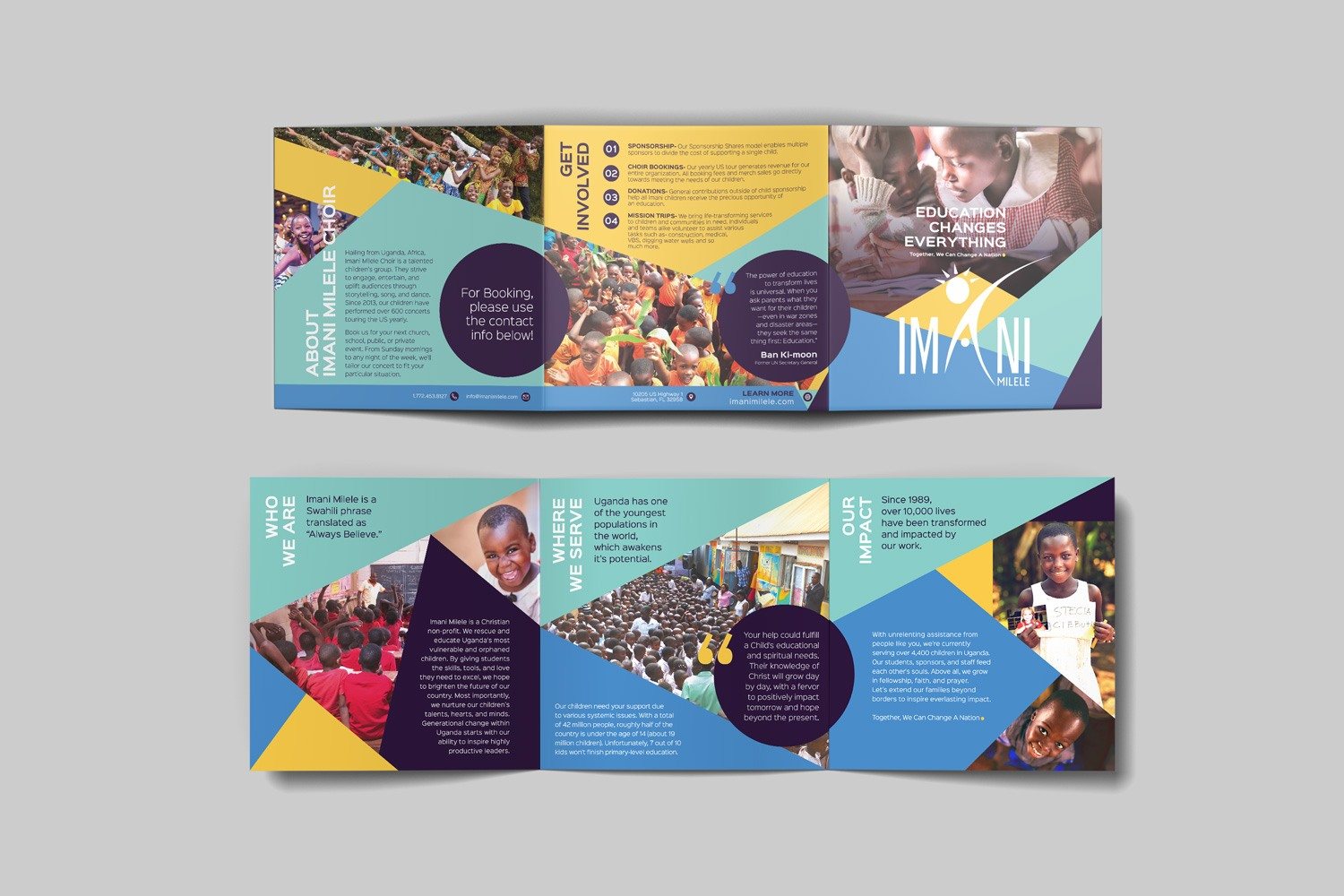 Square informational brochure for non-profit organizations by Abstract Union