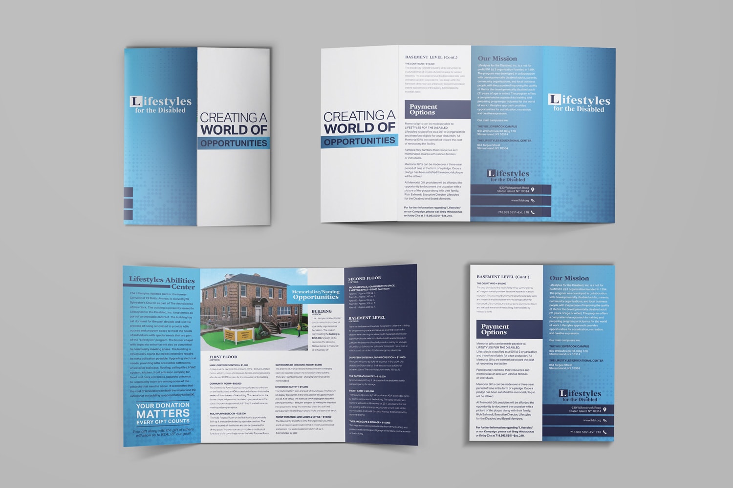Non-Profit fundraising brochure for Lifestyles For The Disabled by Abstract Union