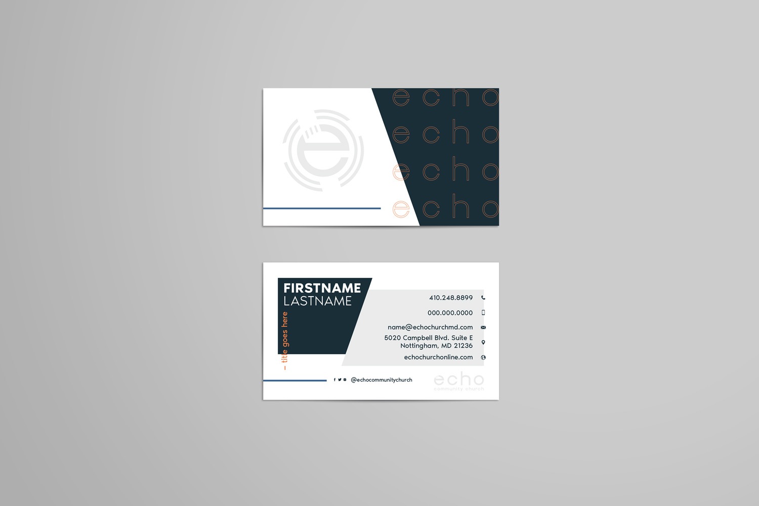 Examples of Business cards for church brand design and branding strategy by Abstract Union