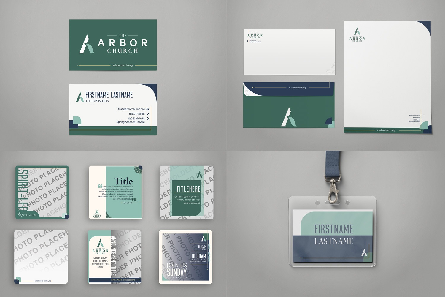 Stationery design by church marketing company Abstract Union