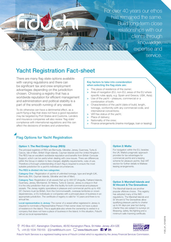 Yacht Registration Fact-sheet