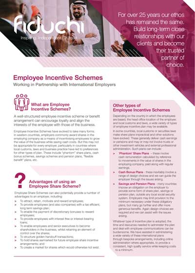 Folheto Fiduchi Employee Incentive Schemes (Internacional)