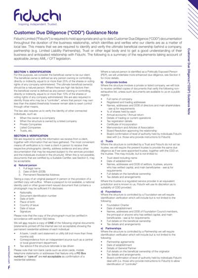 Guia de Due Diligence do Cliente Fiduchi