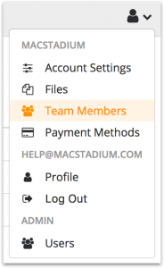 Team Members Menu