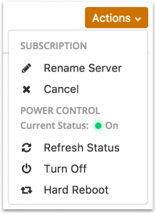 Actions Menu