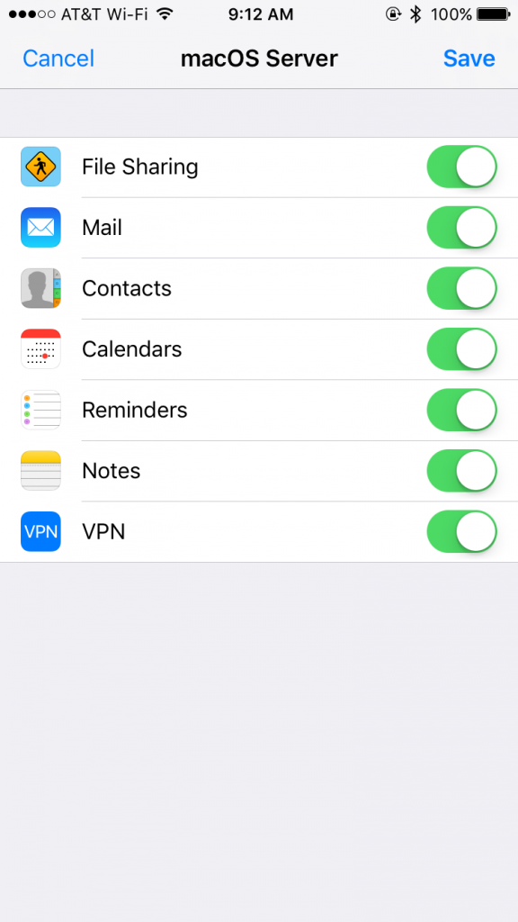 macOS Server services