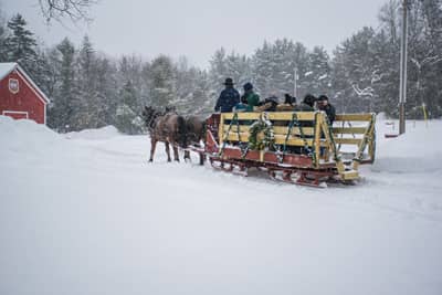 Horse-drawn Sleigh Ride at the Lake Clear Lodge & Retreat