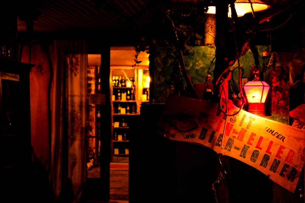 Entrance to the "hidden" beer cellar