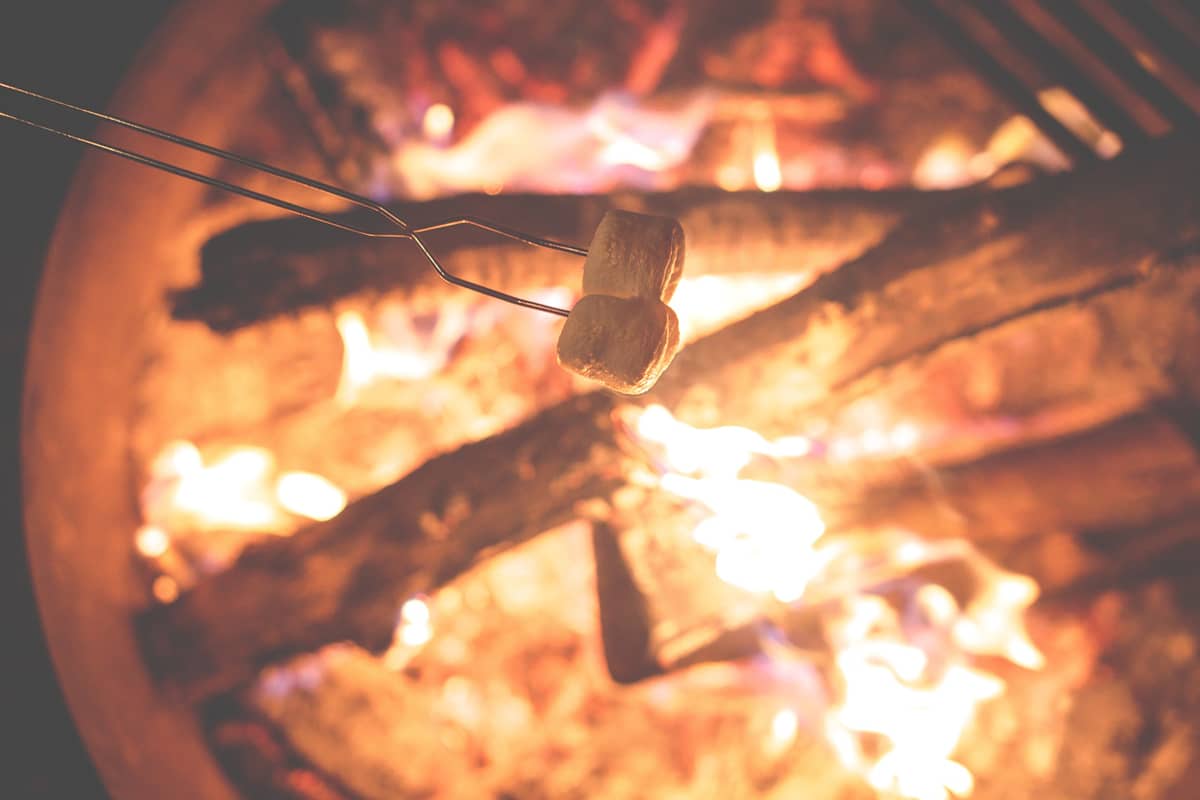 Fresh s'mores over an Adirondack Campfire