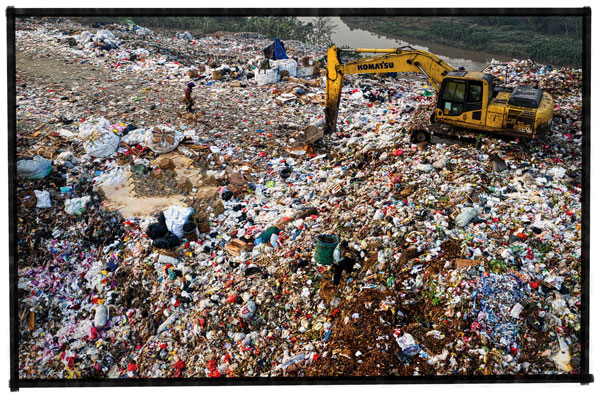 How much plastic is coming out of the Industrial bunghole annually?
