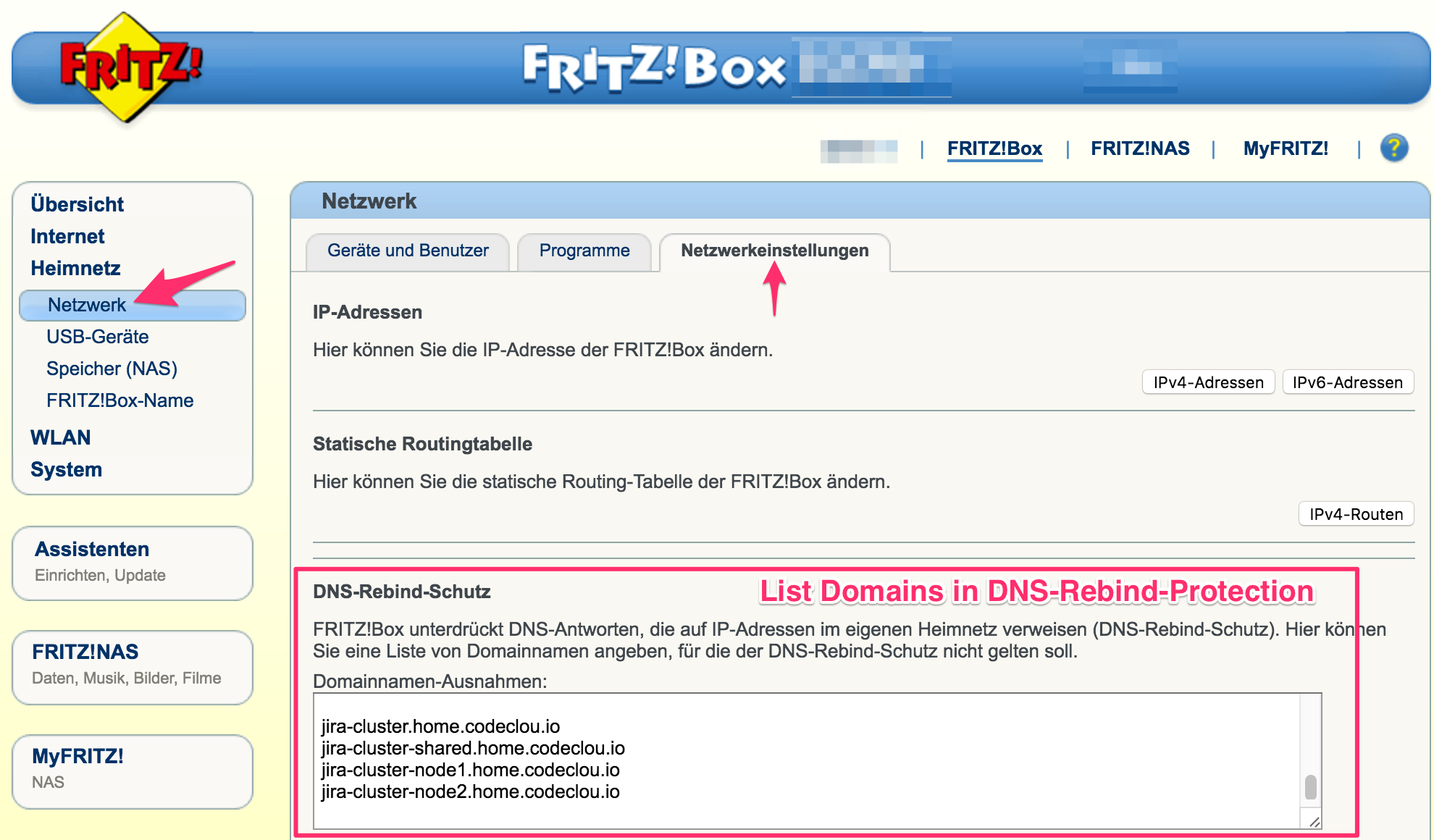 FRITZ!Box DNS Rebind Protection
