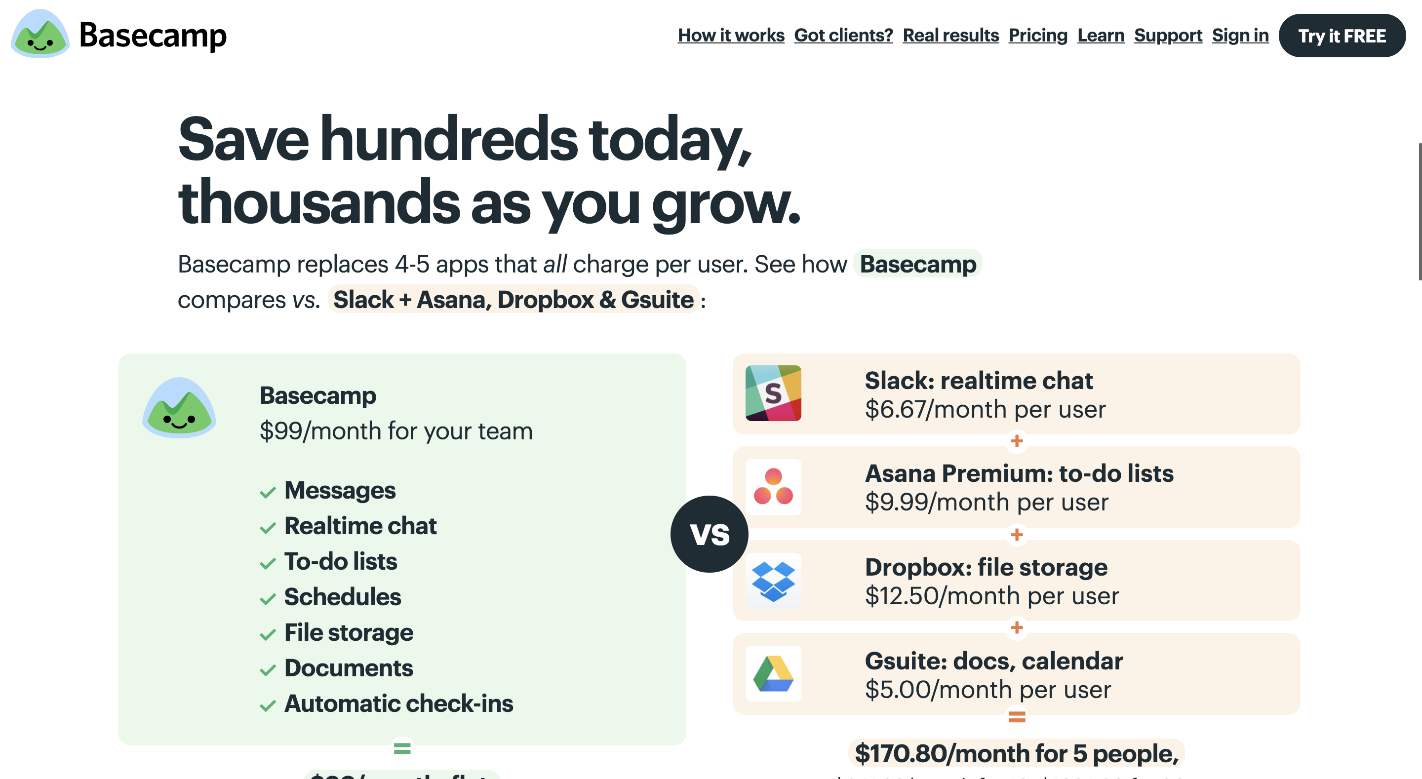 Basecamp Comparison Saas Landing Page Inspiration Breakdown