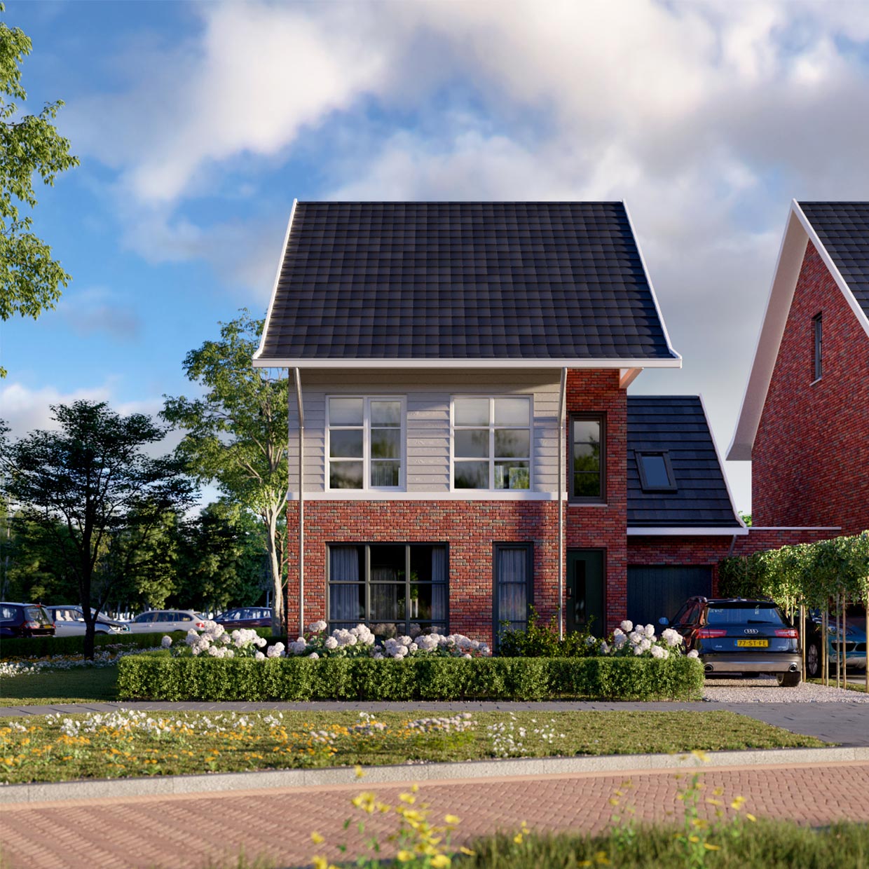 Opbouw garage met dakraam