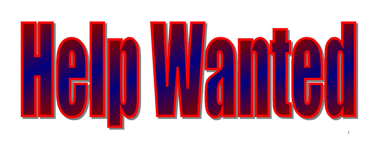 Blue and Red Help Wanted Sign