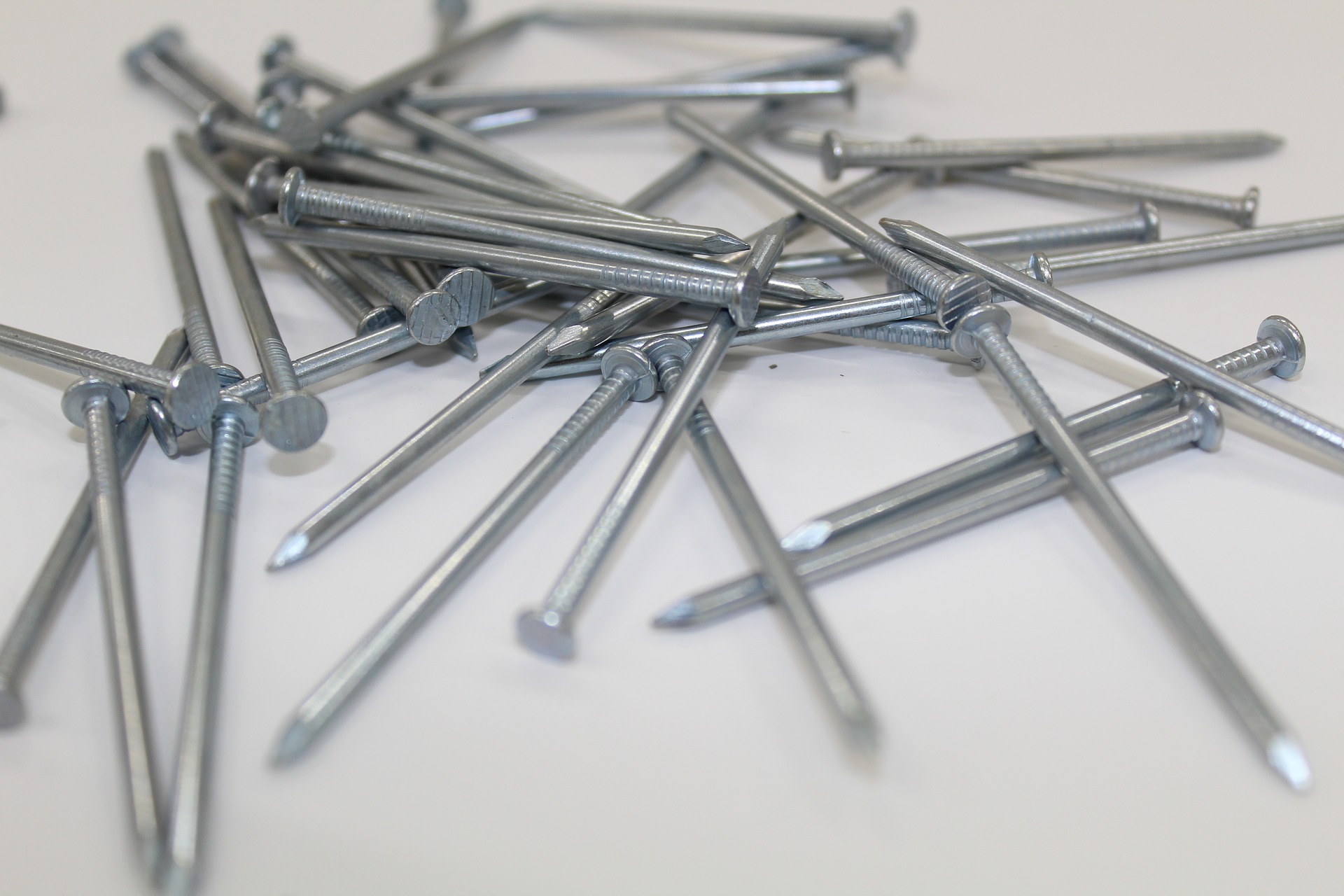 A picture of nails used for construction of a wheelchair ramp