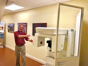 Dr. Riesberg is very proud of his in-office CT scanner.