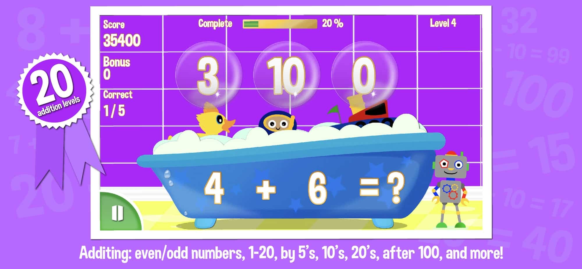 Bubbletime Math: A First Grade Math game