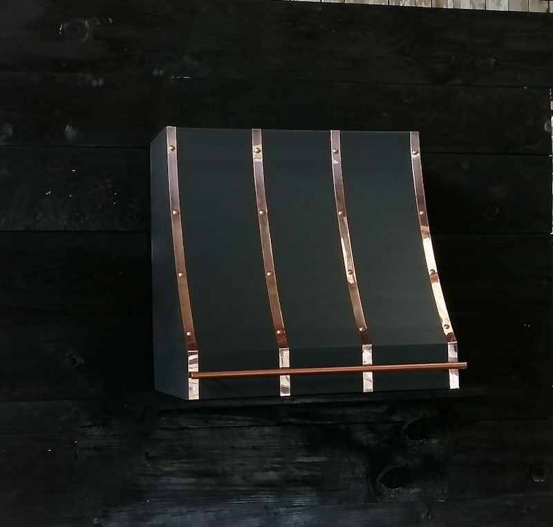 Amoretti Brothers black and copper range hood