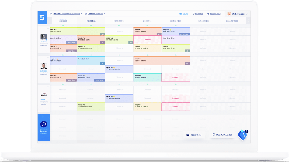 interface du logiciel de planning Stopilo