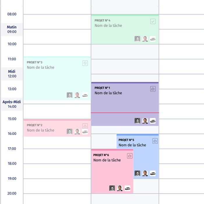 Découpe du planning façon excel