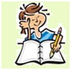 illustratie meisje met schrift