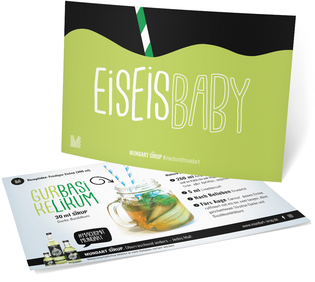 Rezept-Postkarte: Frostiger Eistee