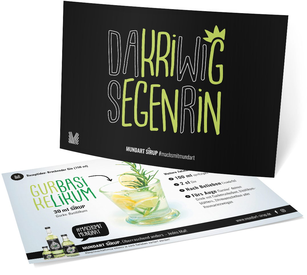 Rezept-Postkarte (Gin-Cocktail)