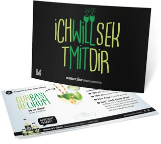 Rezept-Postkarte (Sekt-Cocktail)