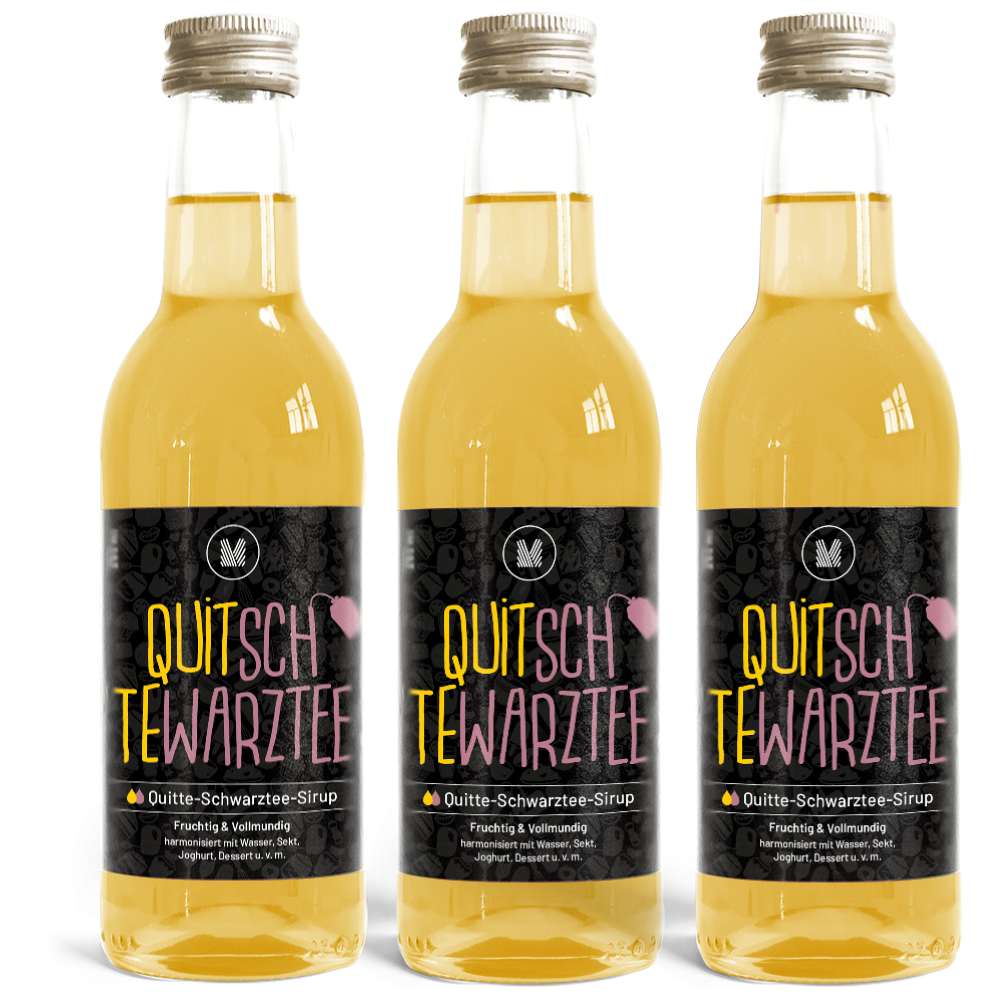3x 250ml Quitte-Schwarztee-Sirup