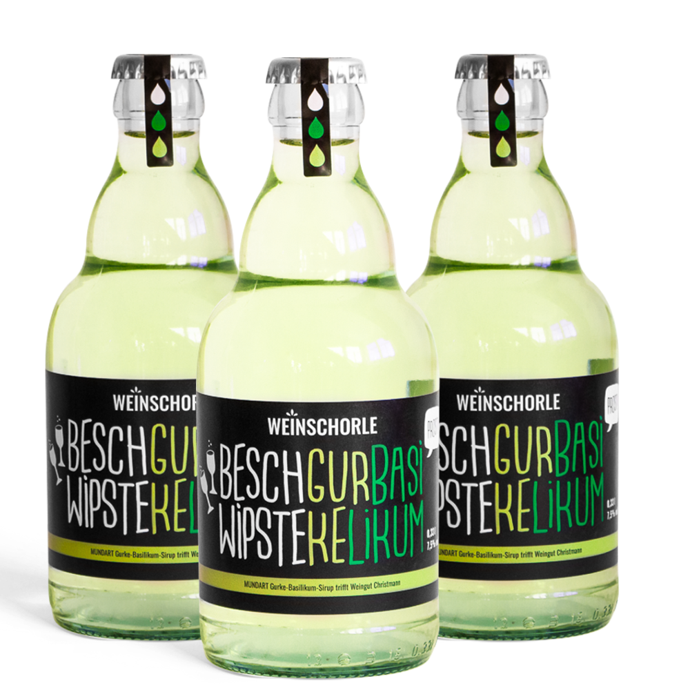 3x Gurke-Basilikum-Weinschorle