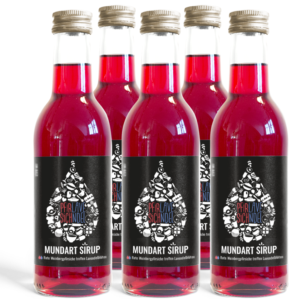 5x 250ml Pfirsich-Lavendel-Sirup