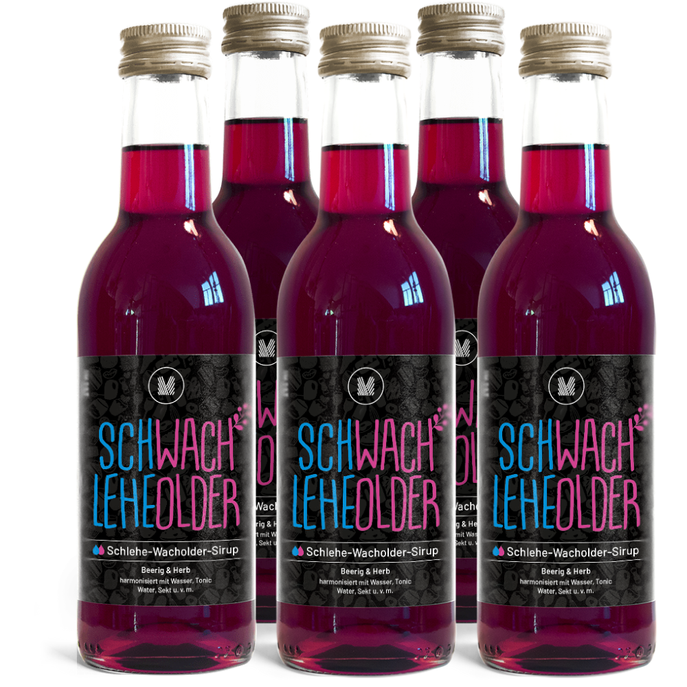 5x 250ml Schlehe-Wacholder-Sirup