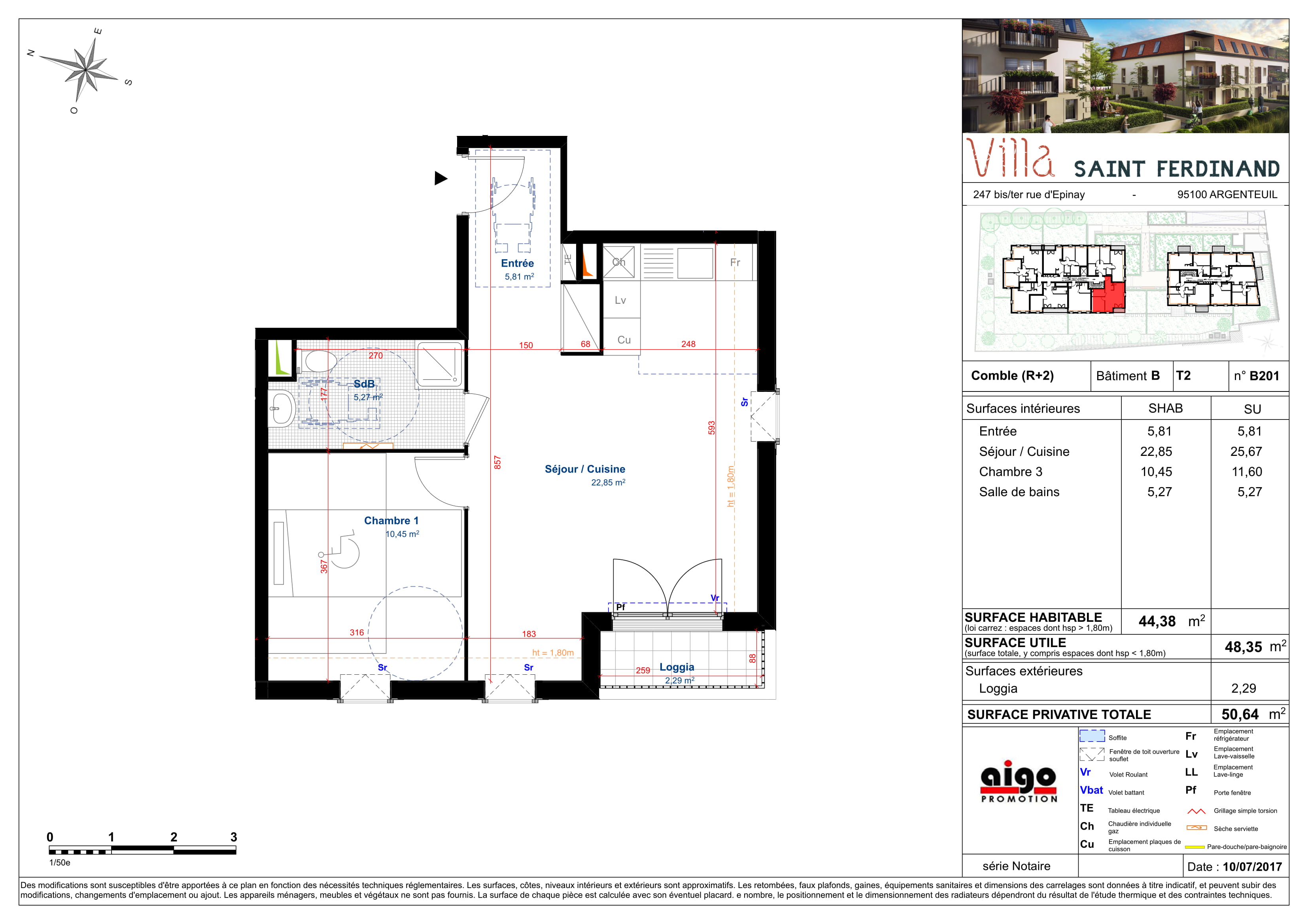 L’appartement T2 B201 à Argenteuil avec la Villa-Saint-Ferdinand