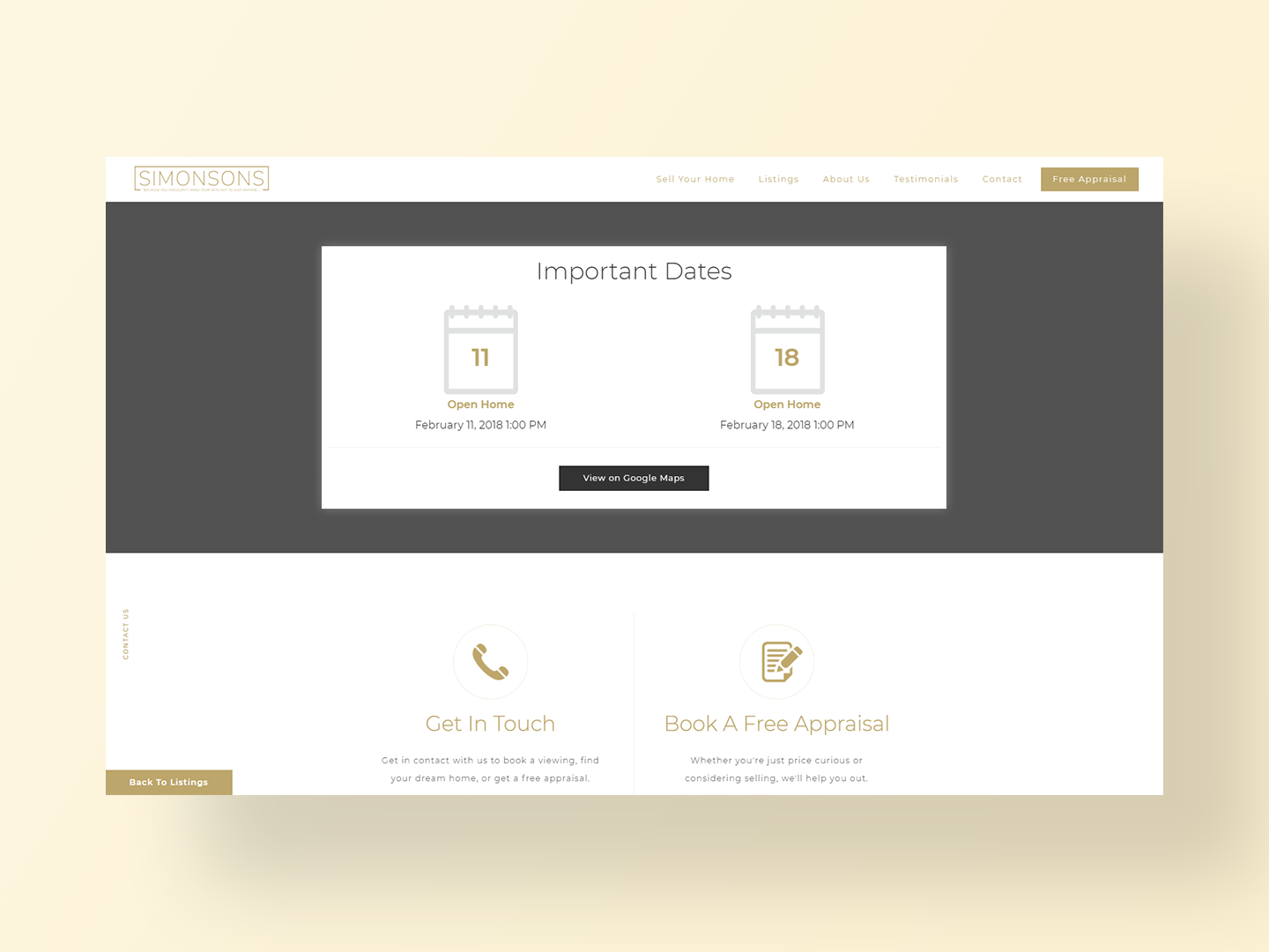 Team Simonsons contact page