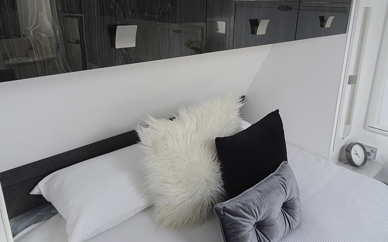 Overhead cupboards in bedroom