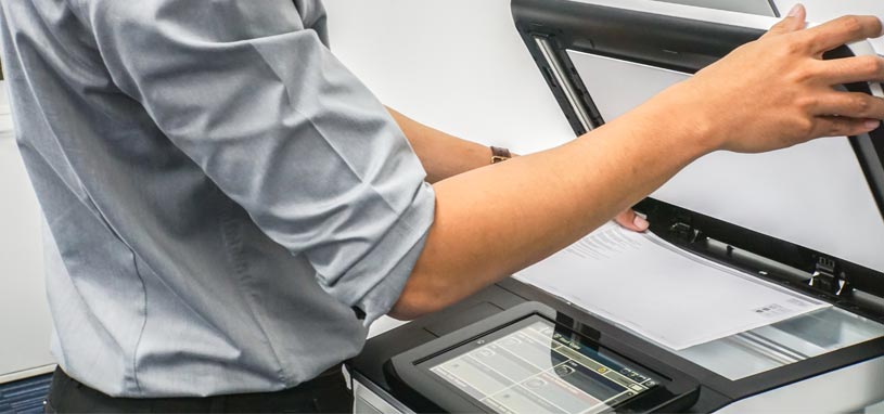 business man using printer service