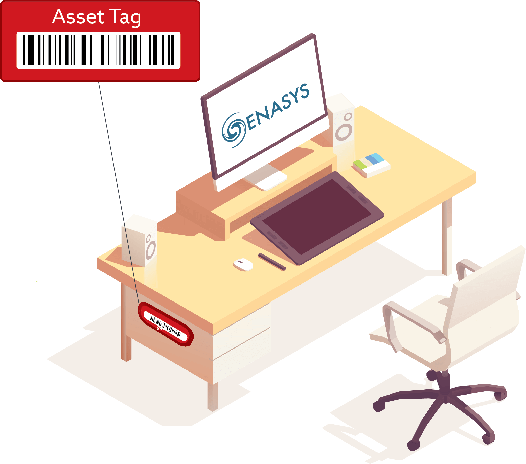 Asset management system with barcodes low cost