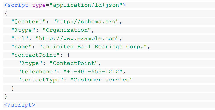 JSON-LD Markup example