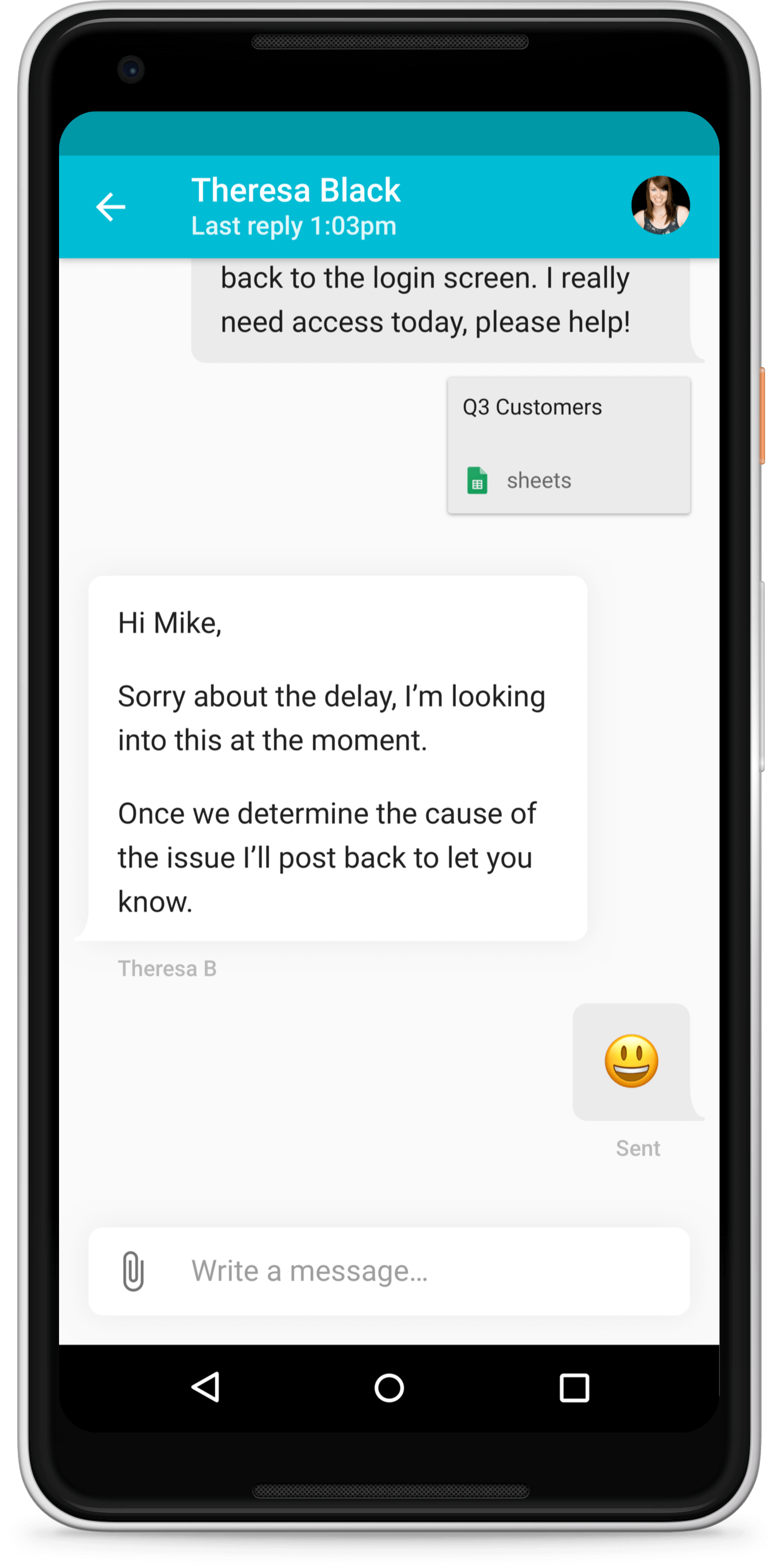 Zendesk Mobile SDK for Android. Material design conversation screen with chat user interface (ui)