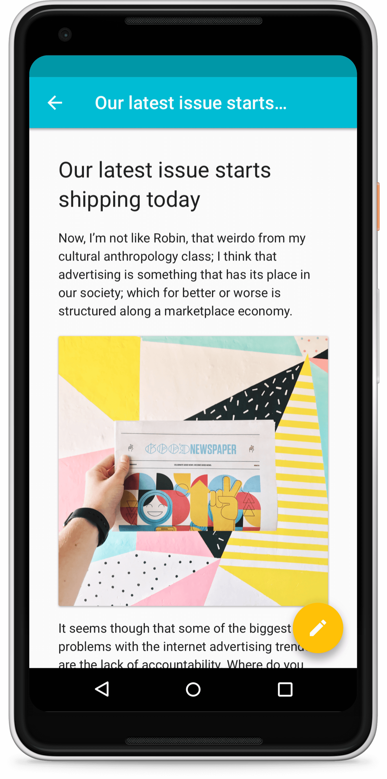 Zendesk Mobile SDK for Android. Material design help center article with embedded image.