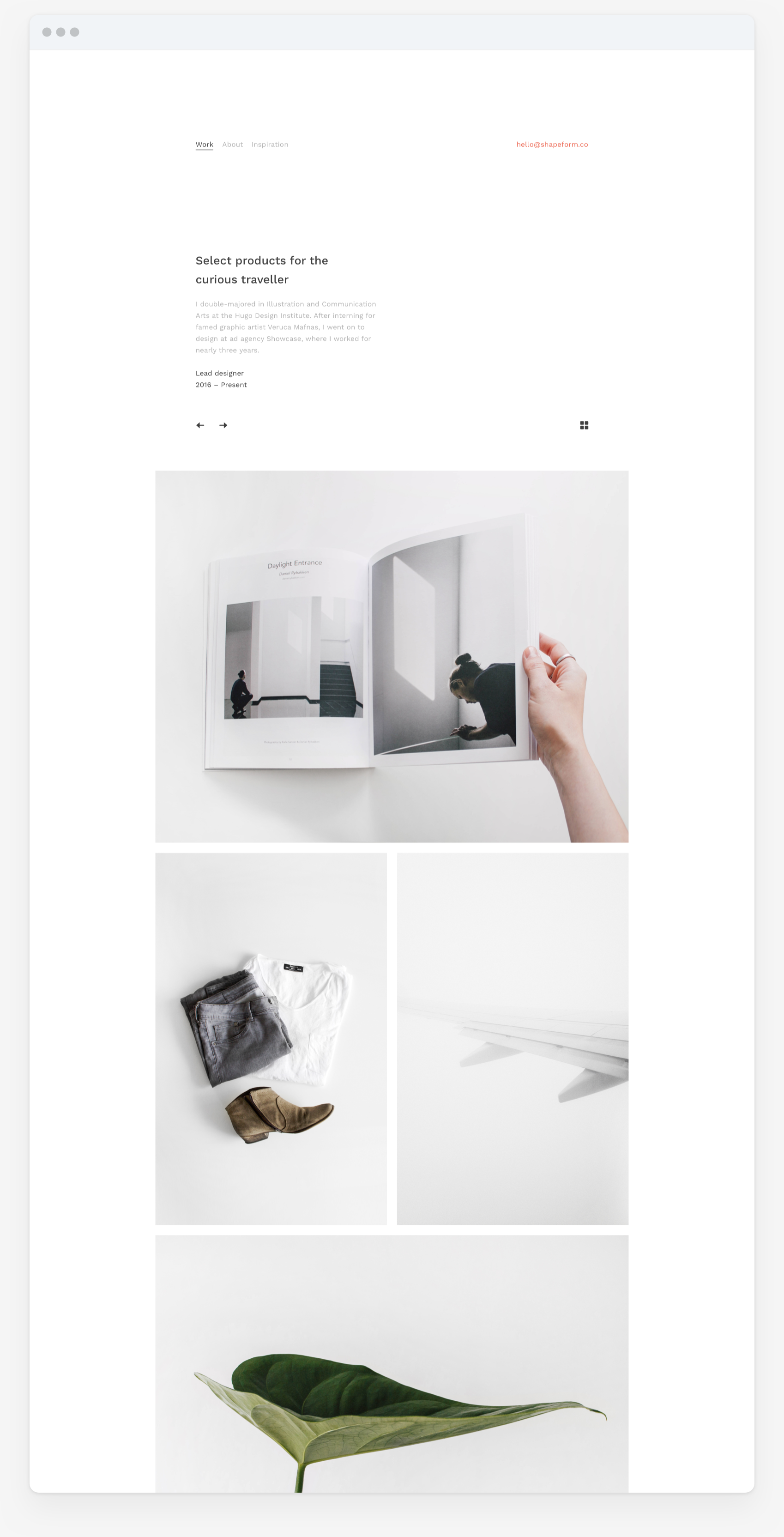 Shapeform Theme. website design of theme for designers, photographers and content creators. Project case study page.